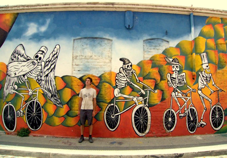 Me in bikers' heaven. Valparaiso - Chile